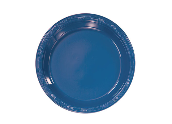 Blue 7'' Round Plastic PLATES by Hanna K. Signature - 50-Packs