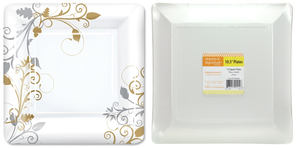 ''Bella Vite SHIMMER - 10'''' Square Plate - 12-Packs - Hanna K. Signature''