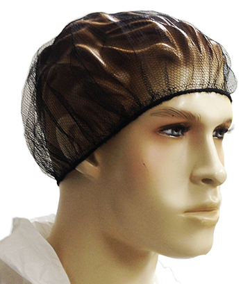 ''24'''' Disposable Nylon Hairnets  - BLACK''