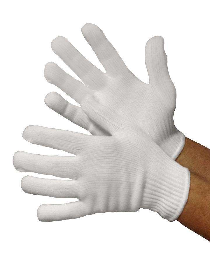 10 Gauge (Medium Weight) Nylon String Knit GLOVES - White - Size: Large