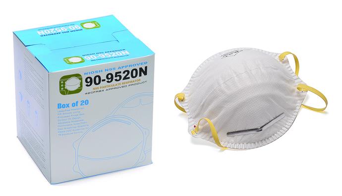N95 Particulate Respirators w/ RuBBer Straps