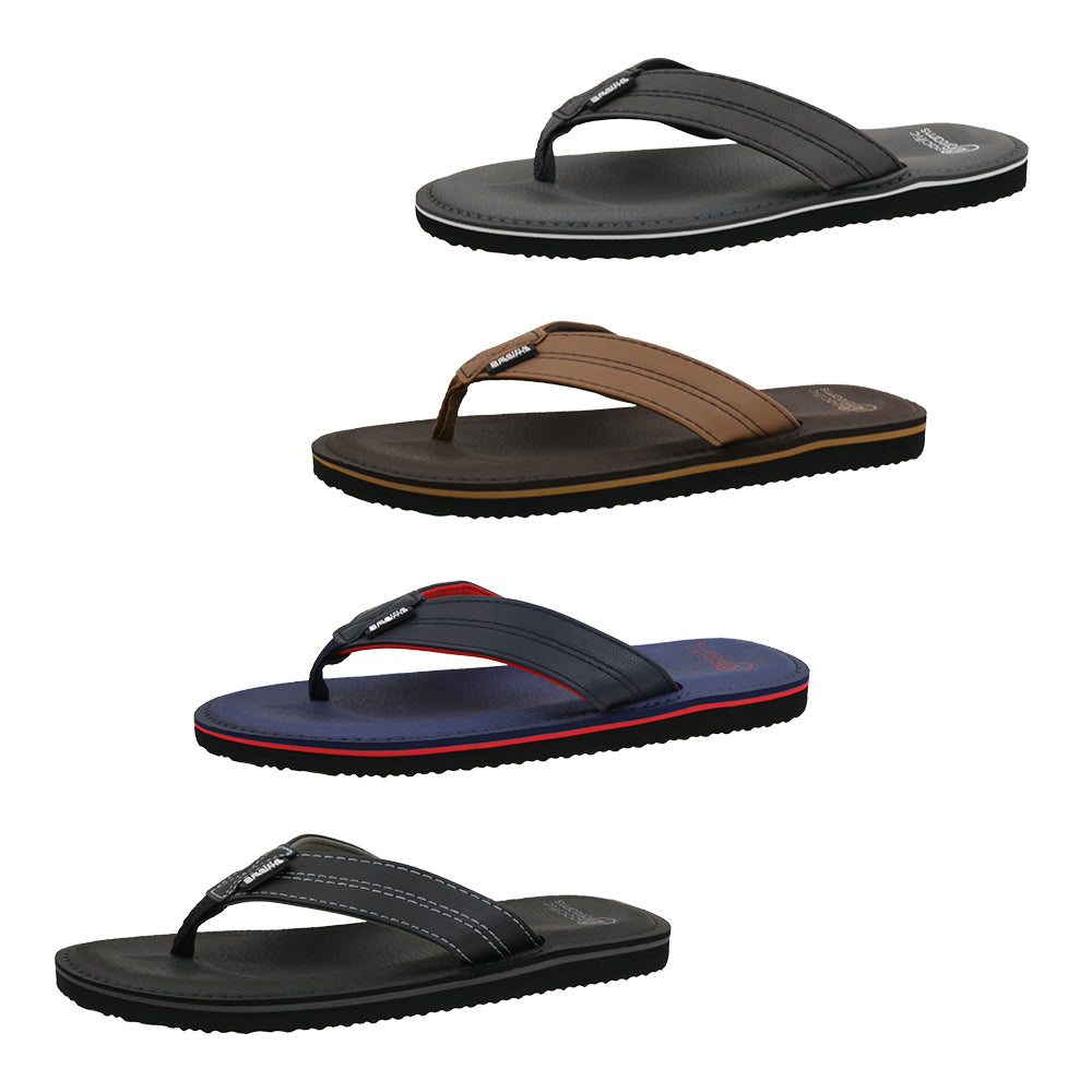 Men's Fashion FLIP Flop Sandals w/ Premium Stiched Straps & Soft Footbed