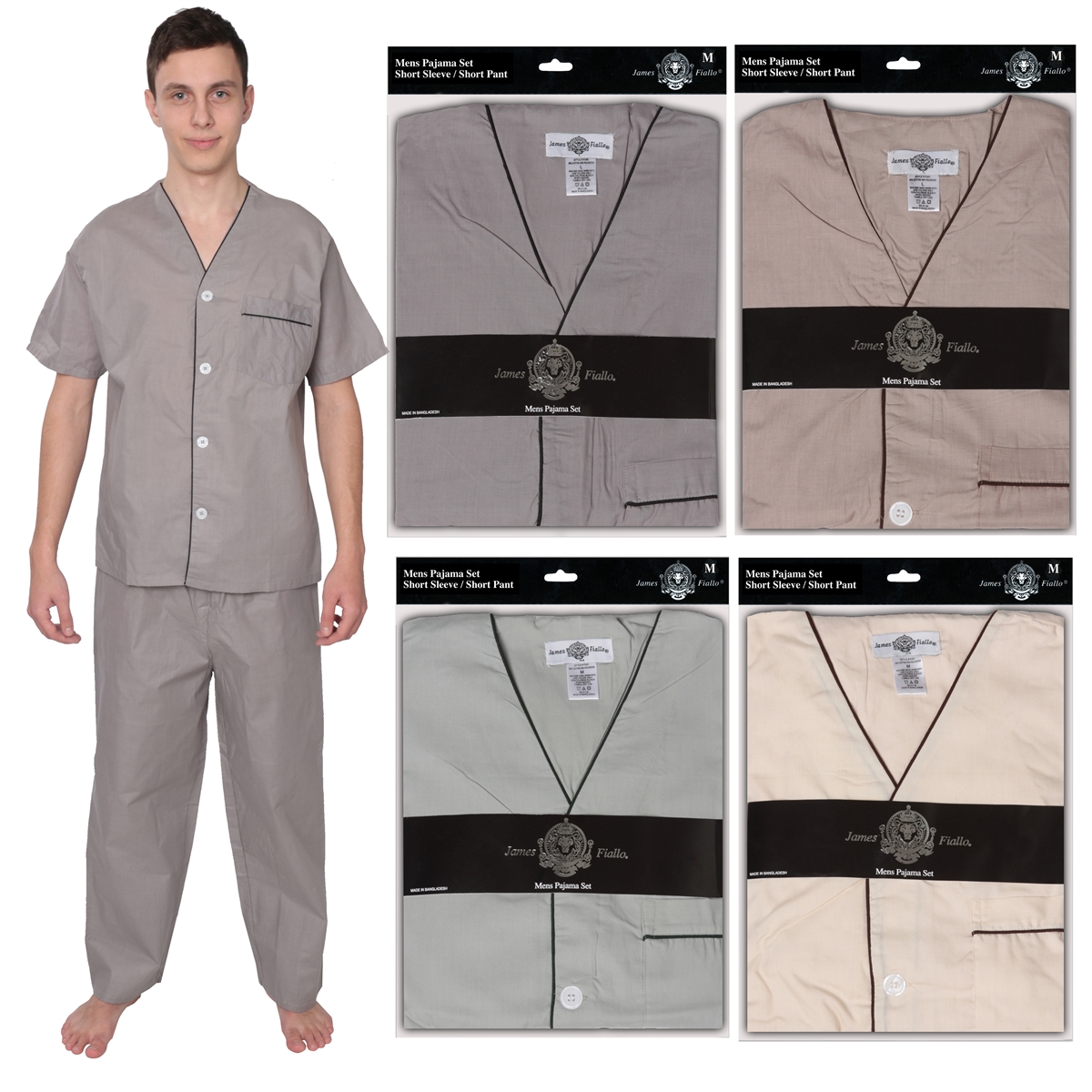 Men's PAJAMA Set w/ Front Pocket - Assorted Colors