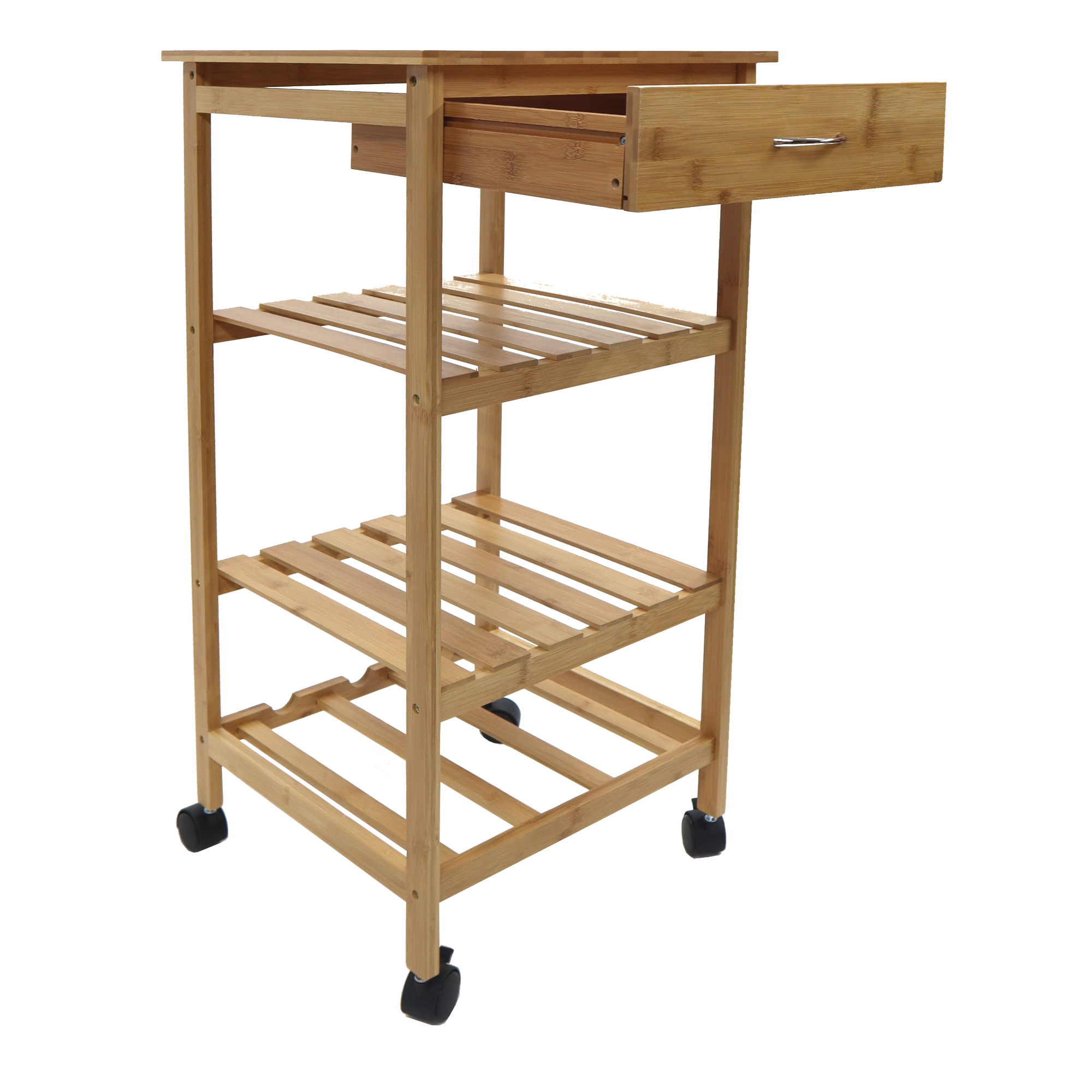 BAMBOO Kitchen Rolling Storage Cart
