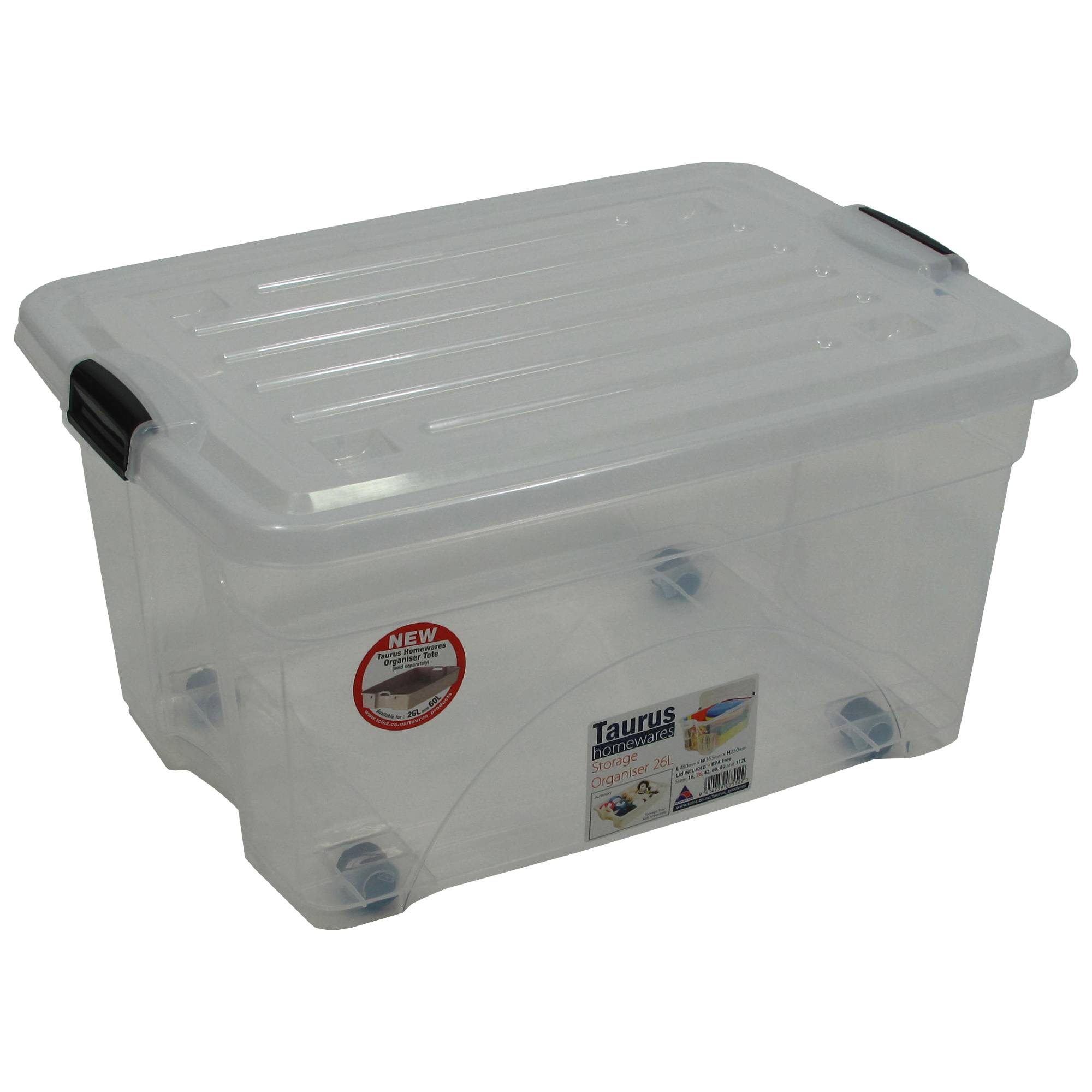 6.75 Gallon Rolling Bin Storage Organizer Bins