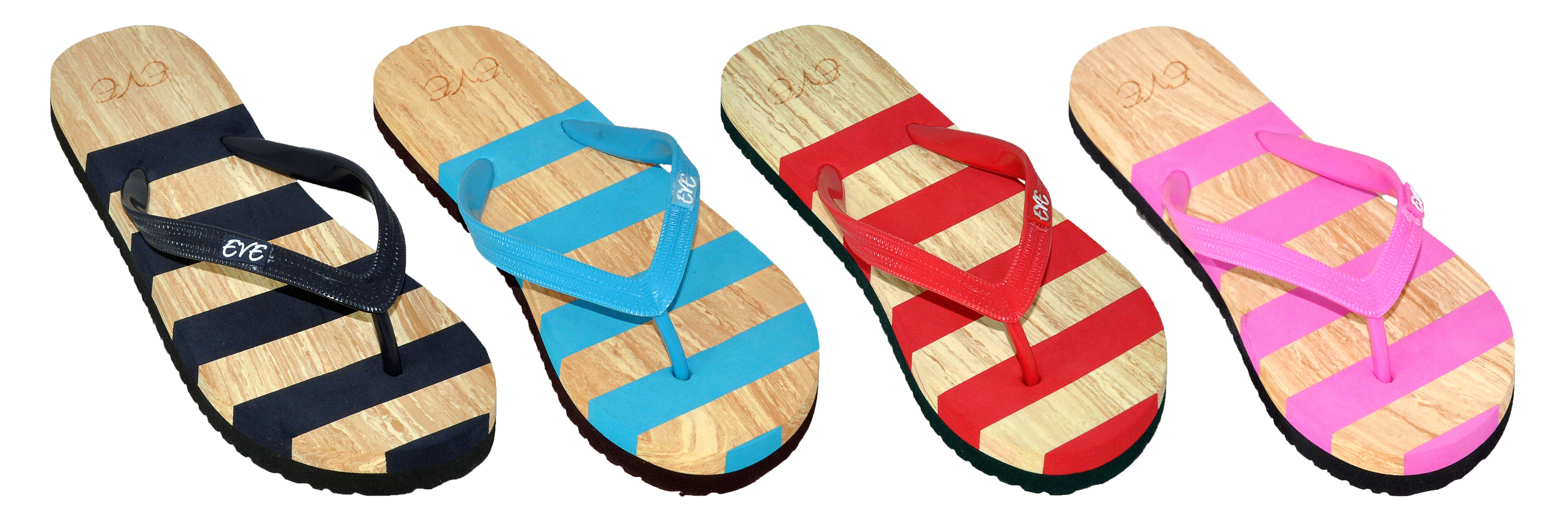 Women's EVA FLIP Flops - Striped Prints - Sizes 5-10/11