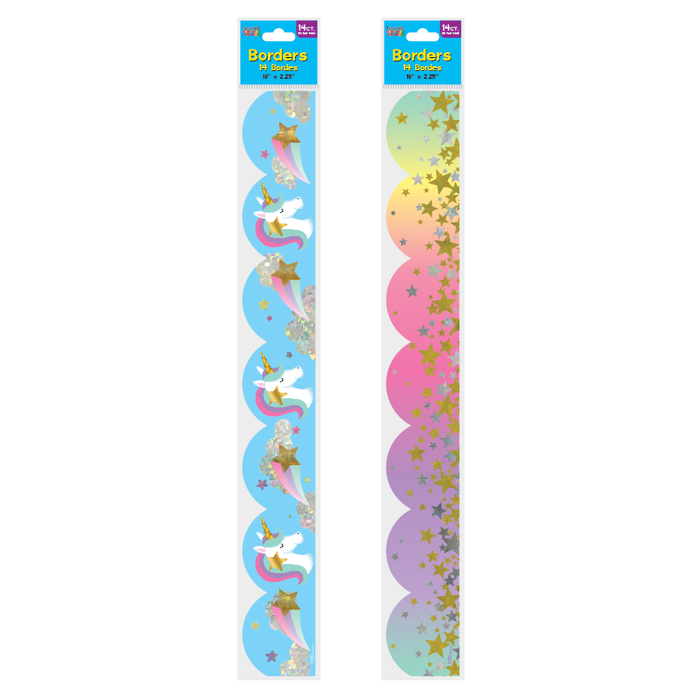 ''Unicorn STAR GrAphic ClAssroom BordErs 18'''' X 2.25'''' - 14-PAcks''