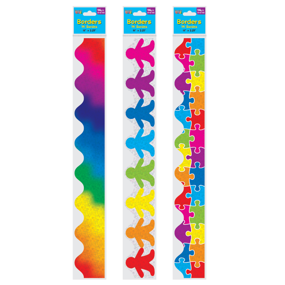 ''RAINBOW Graphic Diecut Classroom Borders 18'''' X 2.25'''' - 14-Packs''
