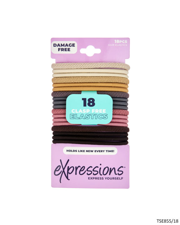 Textured Ponyo Hair Elastics - Pastel Colors - 18-Pack