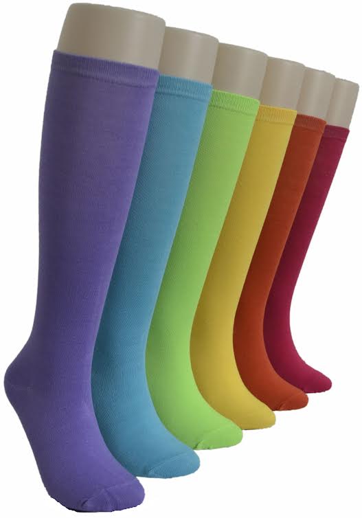 Women's Novelty Knee High Socks - Solid Color Prints - Size 9-11