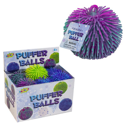 Ball Puffer 6in Tye-dye 3ast Colors 12pc Pdq