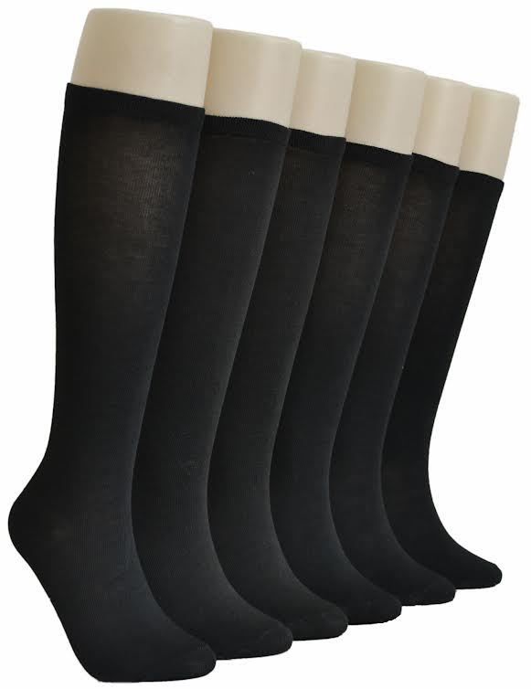 Women's Novelty Knee High Socks - Solid Black - Size 9-11