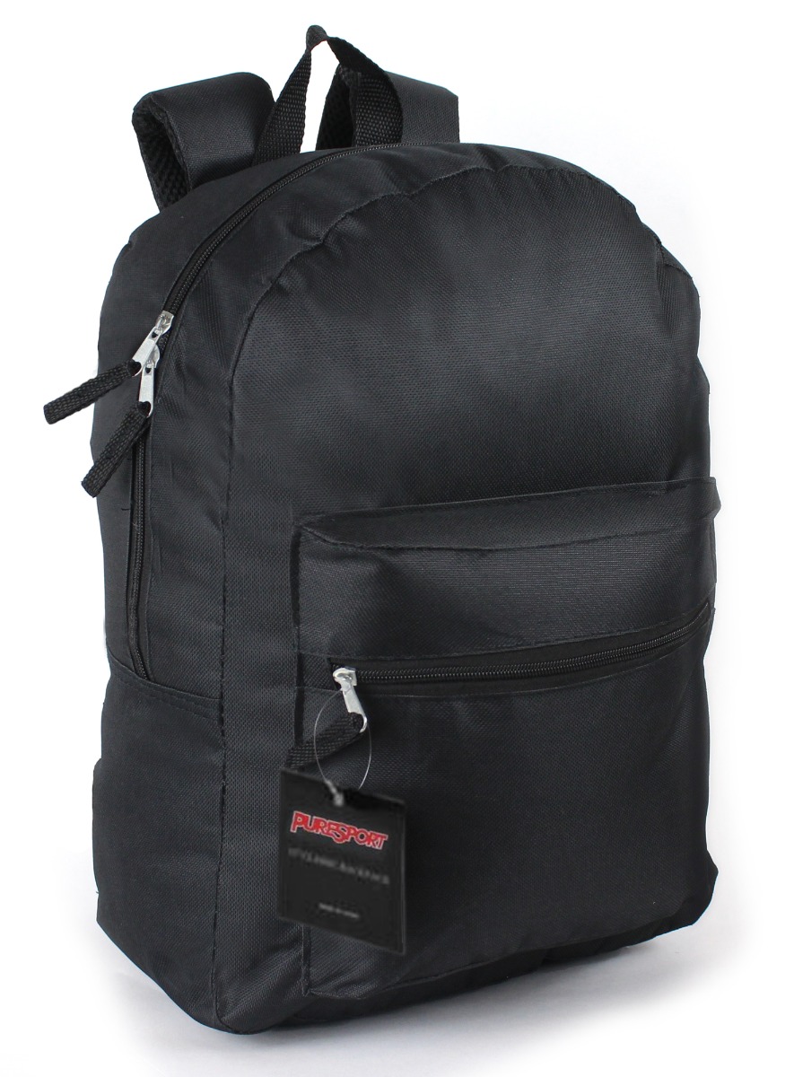 ''17'''' Classic Black Backpacks - Blank/No Label''