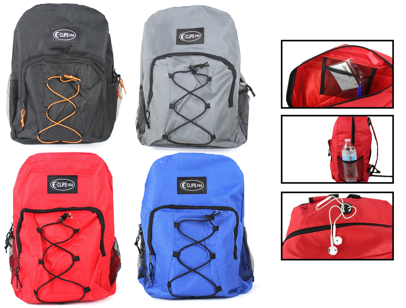 ''17'''' Premium Bungee Backpacks w/ Reinforced Lining''