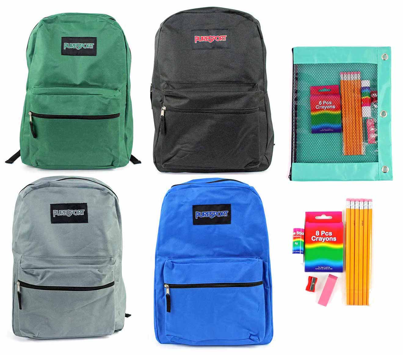 ''15'''' Classic PureSport BACKPACK & Elementary School Supply Kit Sets''