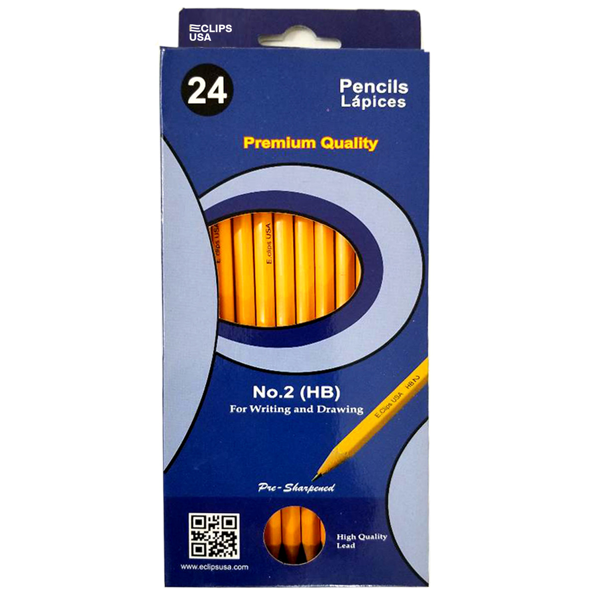 Premium Pre-sharPENed Yellow #2 HB PENcils - 24-Pack