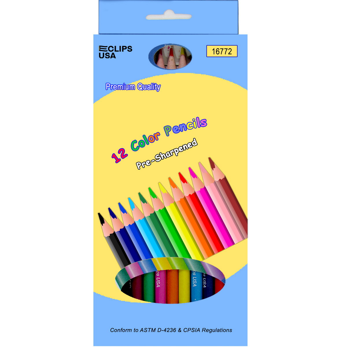 12-Pack Pre-Sharpened Colored PENCILs - Assorted Colors