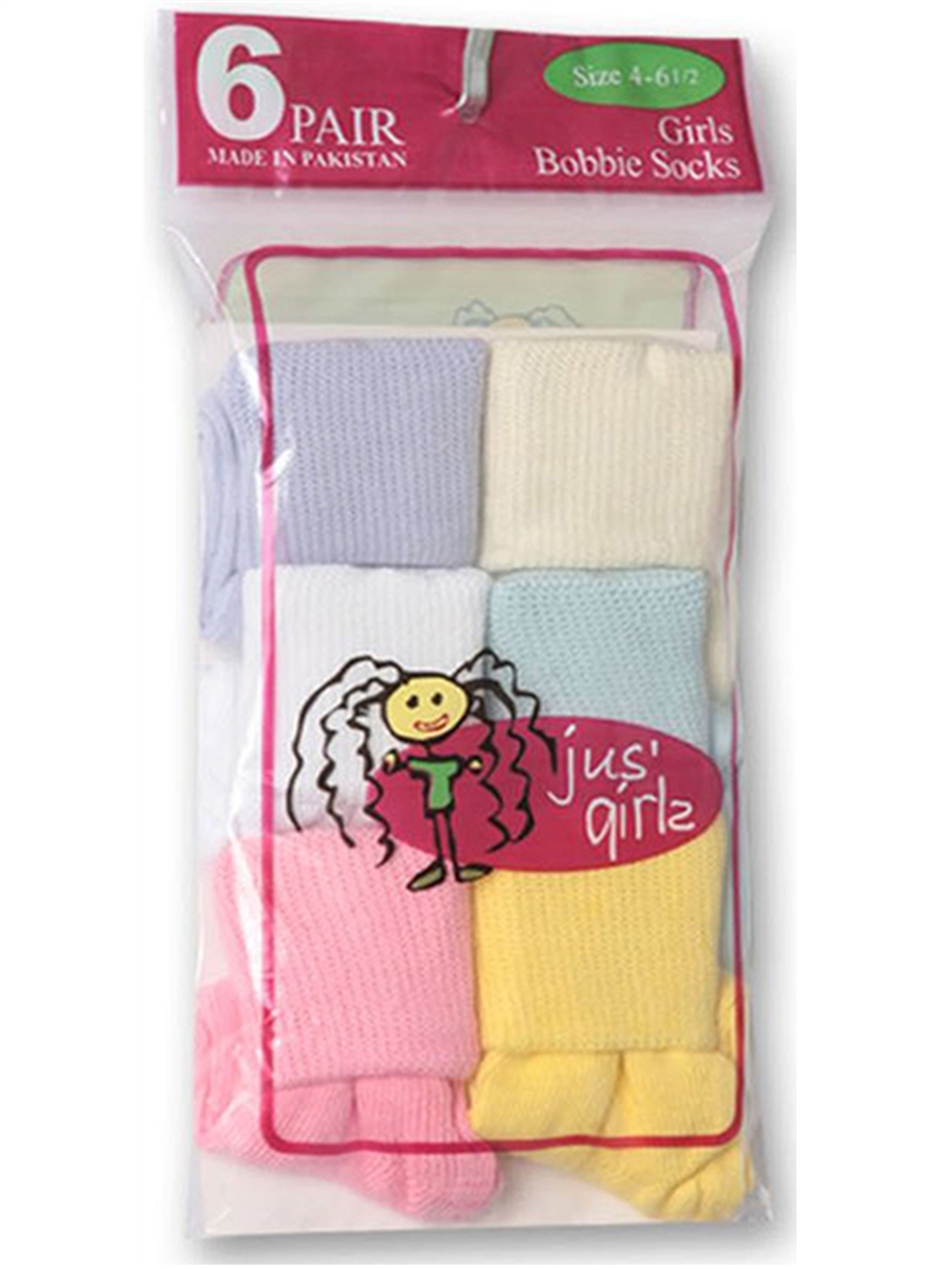 Women's Pastel Bobby Cuff Socks - Size 9-11 - 6-Pair Packs