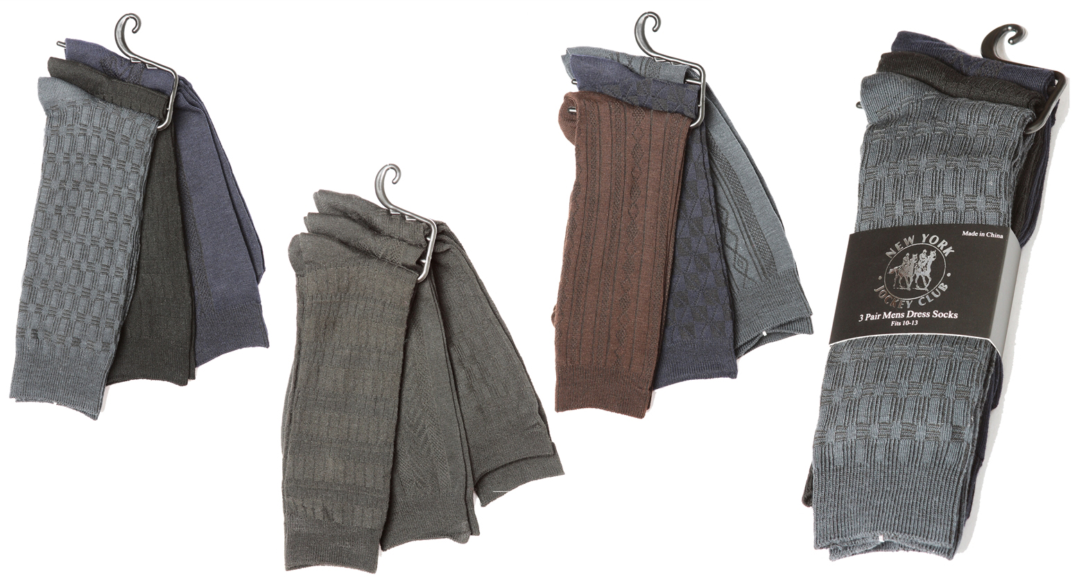Men's Textured Knit DRESS Socks - Size 10-13 - 3-Pair Packs