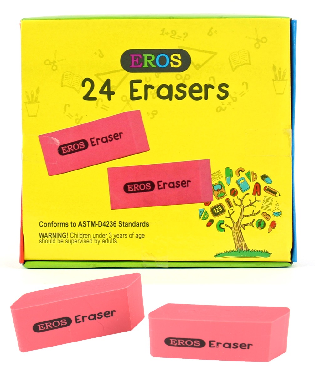 Pink Bevel Rubber Erasers
