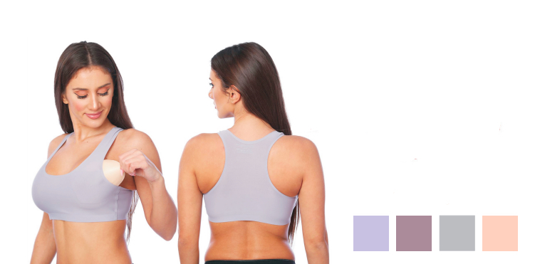 Women's Second Skin Pullover Sports BRAs w/ U-Back & Removable Pads - Assorted Colors - Sizes Medium