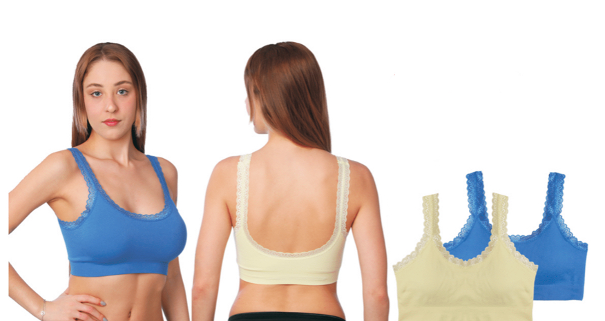 Women's Seamless BRAs w/ Floral Embroidered Lace Trim  - Assorted Colors