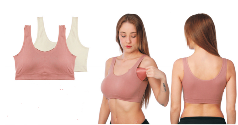Women's Slip-On Ribbed Sport BRAs - Assorted Colors