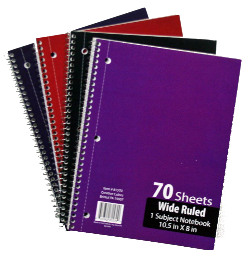1-Subject Wide Ruled School NOTEBOOKs  - 70 Pages