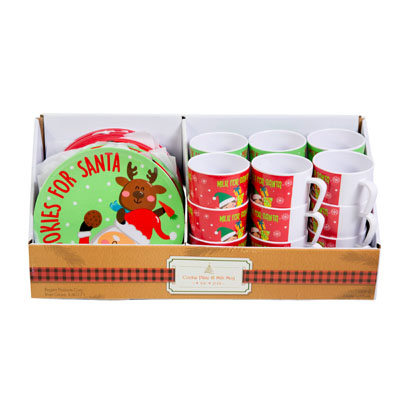 Cookies For Santa/mouse 36pc Pdq 10 Oz MUG And 8in Plate Melamine