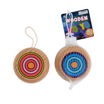 Yo-yo Wooden 2in 2asst Colors Net Bag W/hangtag