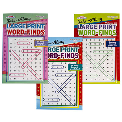 Word Find Large Print Travelsize3asst In 144pc Floor Disp $3.95