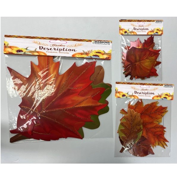 Cutouts Paper Harvest Leaves 3ast 5/10/15ct Pb/insert Hdr