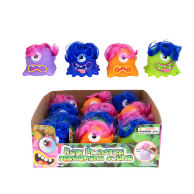 Hair Monster Screaming Sound TOY 4ast 12pc Pdq