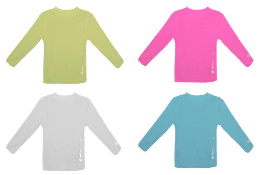 Women's Fashion Long-Sleeved Rash Guards w/ UPF Protection - Solid Colors -Sizes Small-XL