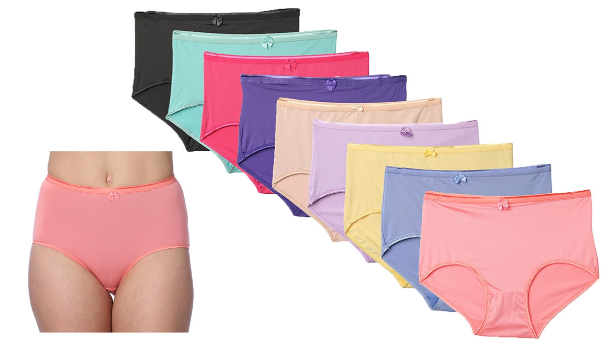 Women's Microfiber Brief Cut Panties - Solid Colors - Plus Sizes 11-14