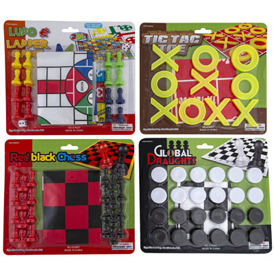 Classic GAMEs 4ast Tictac/snakes&ladders/red Blk Chess/global Draughts On Blister Card