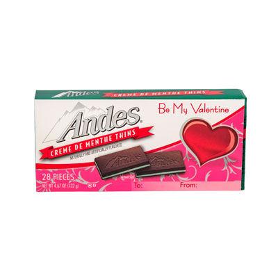 VALENTINE Candy Andes Mints Card 4.67 Oz In Floor Display