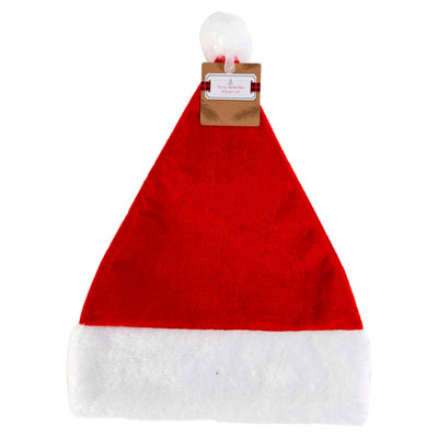 Santa HAT RED Velvet Plush Cuff 16.14x12in Christmas Ht/jhook
