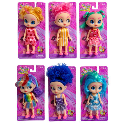 Doll Pretty Dorables 5in 6asst Styles W/colorful Hair Tie-oncard 4+