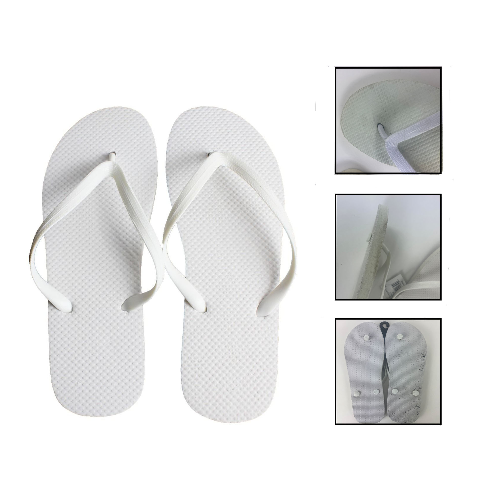 Women's White FLIP FLOPS - Discoloration Closeout