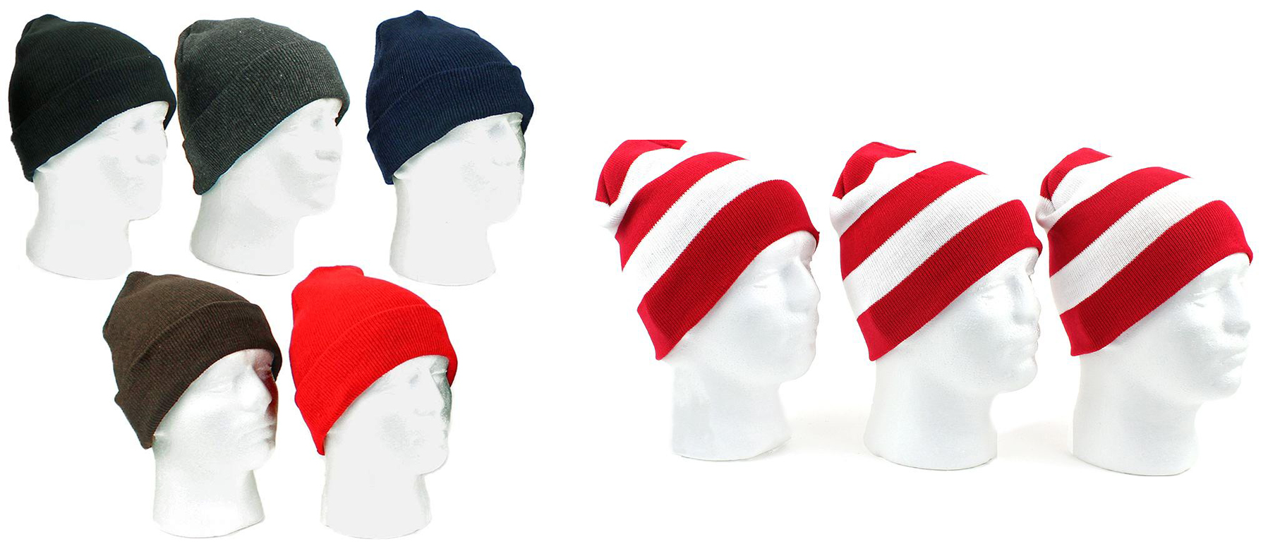 Family Winter HAT Bundle - Solid Colors and RED & White Stripes