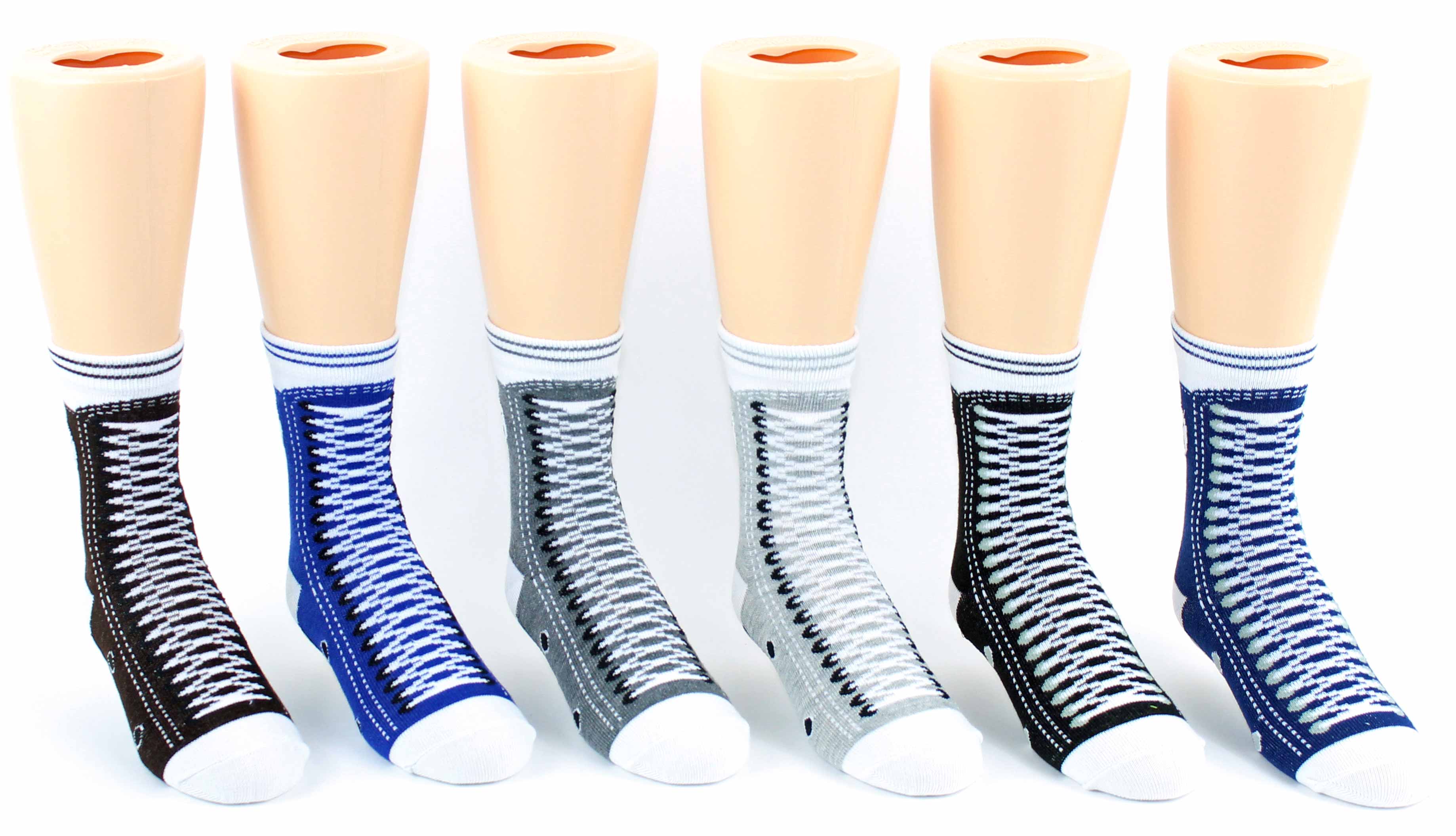 Boy's & Girl's Novelty Crew Socks - SNEAKER Print - Size 4-6
