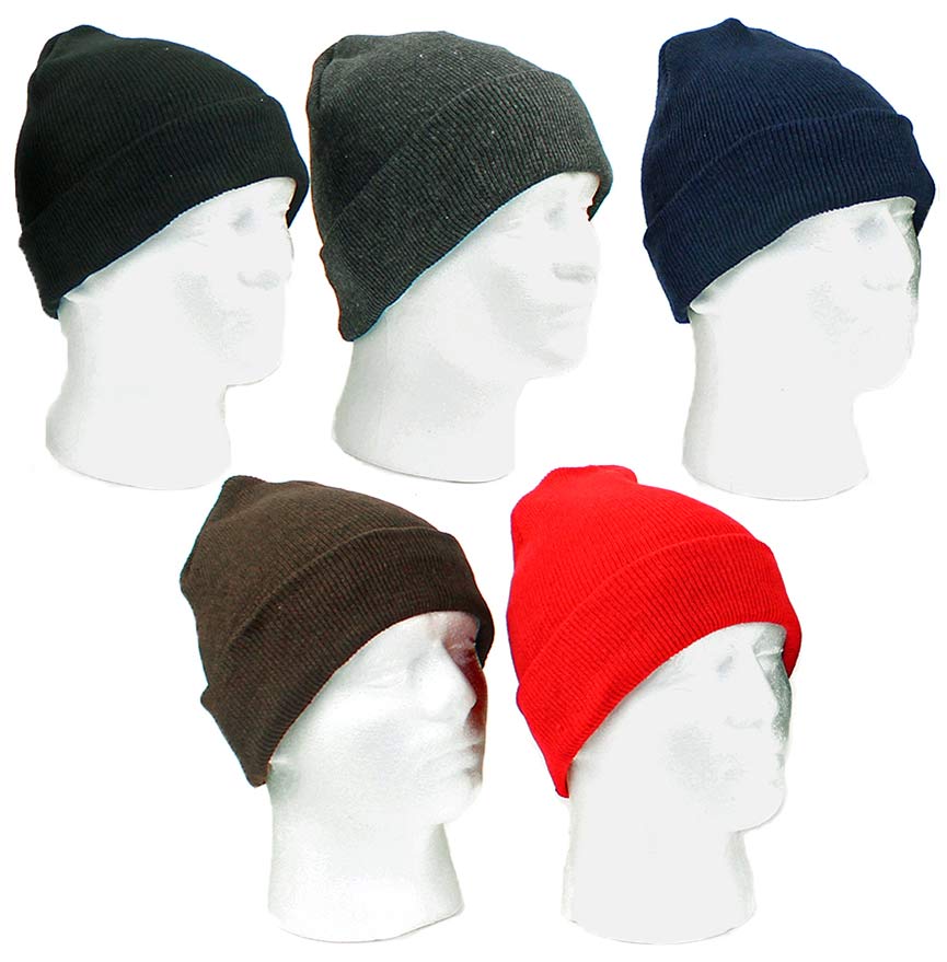 Children's Cuffed Winter Knit HATs - Assorted Colors