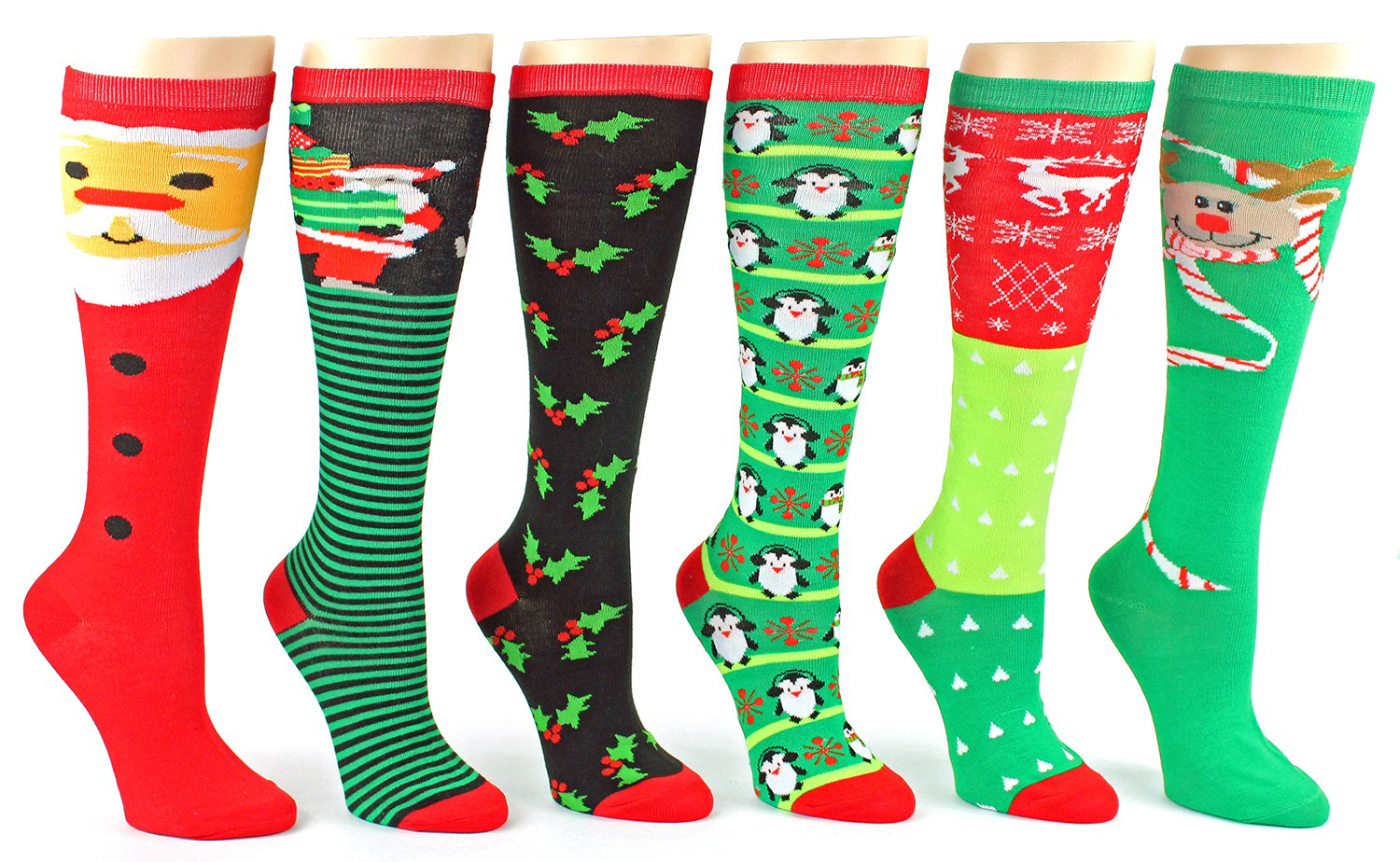 Women's Knee-High Socks | Christmas Prints | Size 9-11