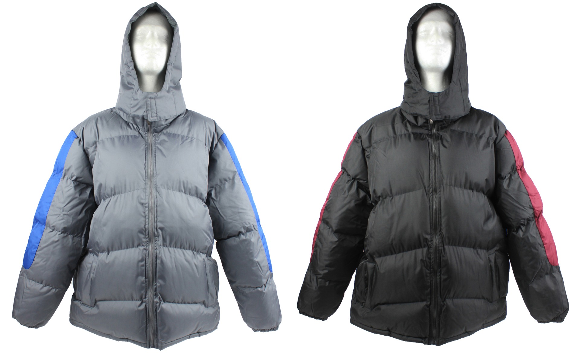 Men's Winter Bubble Ski JACKETs w/ Detachable Hood - Sizes Medium-XXL - Choose Your Color(s)