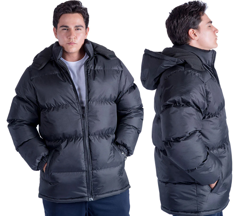 Men's Insulated Winter Puffer JACKETs w/ Fleece Lining & Hood - Plus Sizes 3XL-4XL