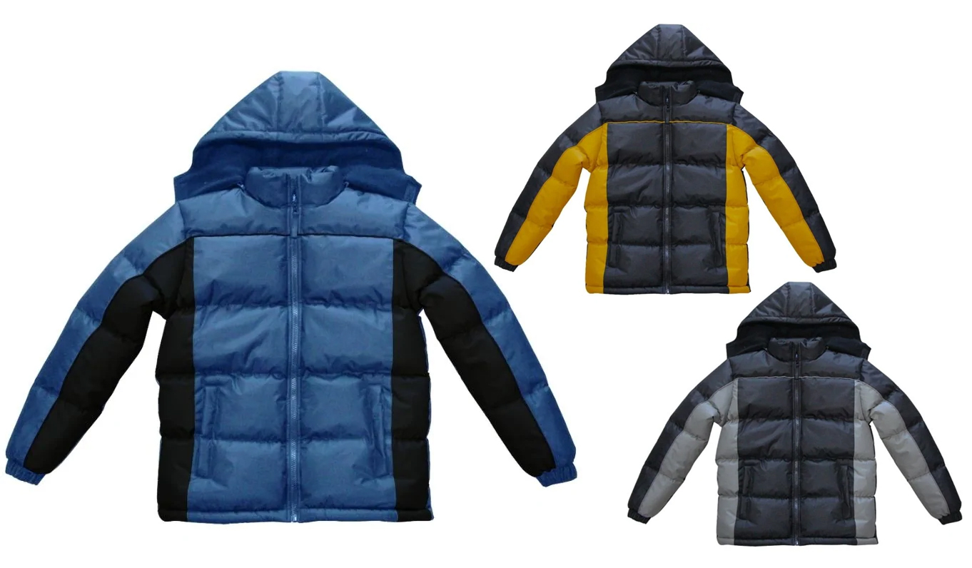 Little Boy's Insulated WINTER Puffer Jackets w/ Fleece Lining & Hood - Sizes 5-7