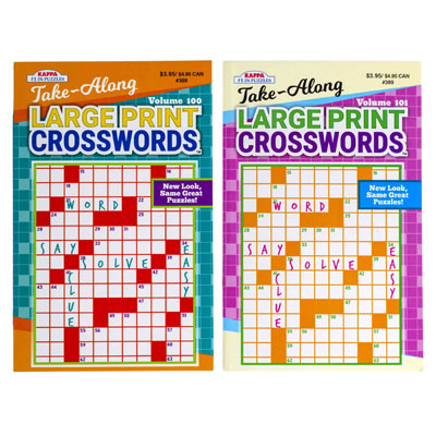 Crossword Puzzle Lg Print Travel2ast In 144pc Flr Disp $3.95 Ppd