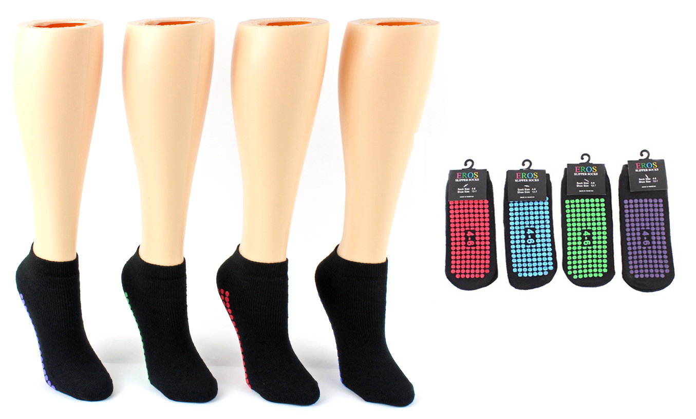 Boy's & Girl's Trampoline Non-Skid Grip SOCKS - Assorted Colors - Sizes 4-6