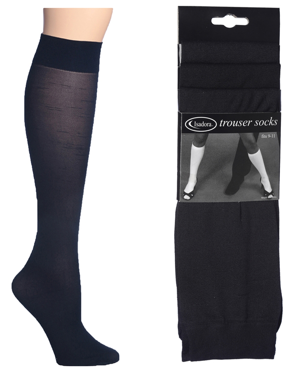 Women's Black Knee High Trouser SOCKS - Size 9-11 - 3-Pair Packs